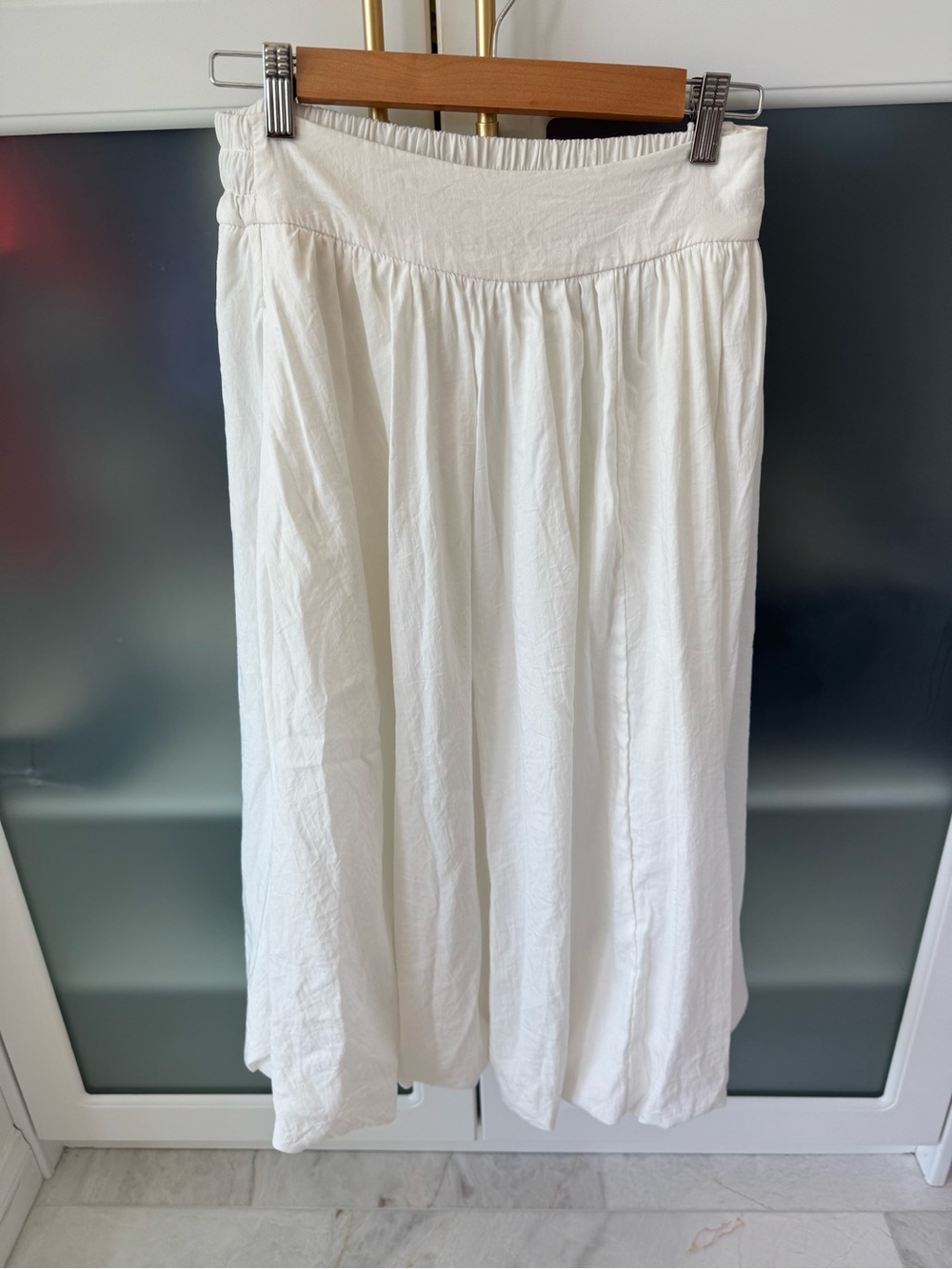 Nine West White Asymmetrical Bubble Maxi Skirt